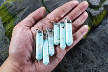 Load image into Gallery viewer, Caribbean Calcite Pointed Pendant with Sterling Silver Chain
