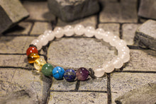 Load image into Gallery viewer, Clear Quartz with Multi-Color Stones Bracelet (8mm)
