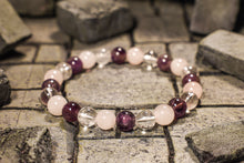 Load image into Gallery viewer, Amethyst + Clear Quartz + Rose Quartz Bracelet
