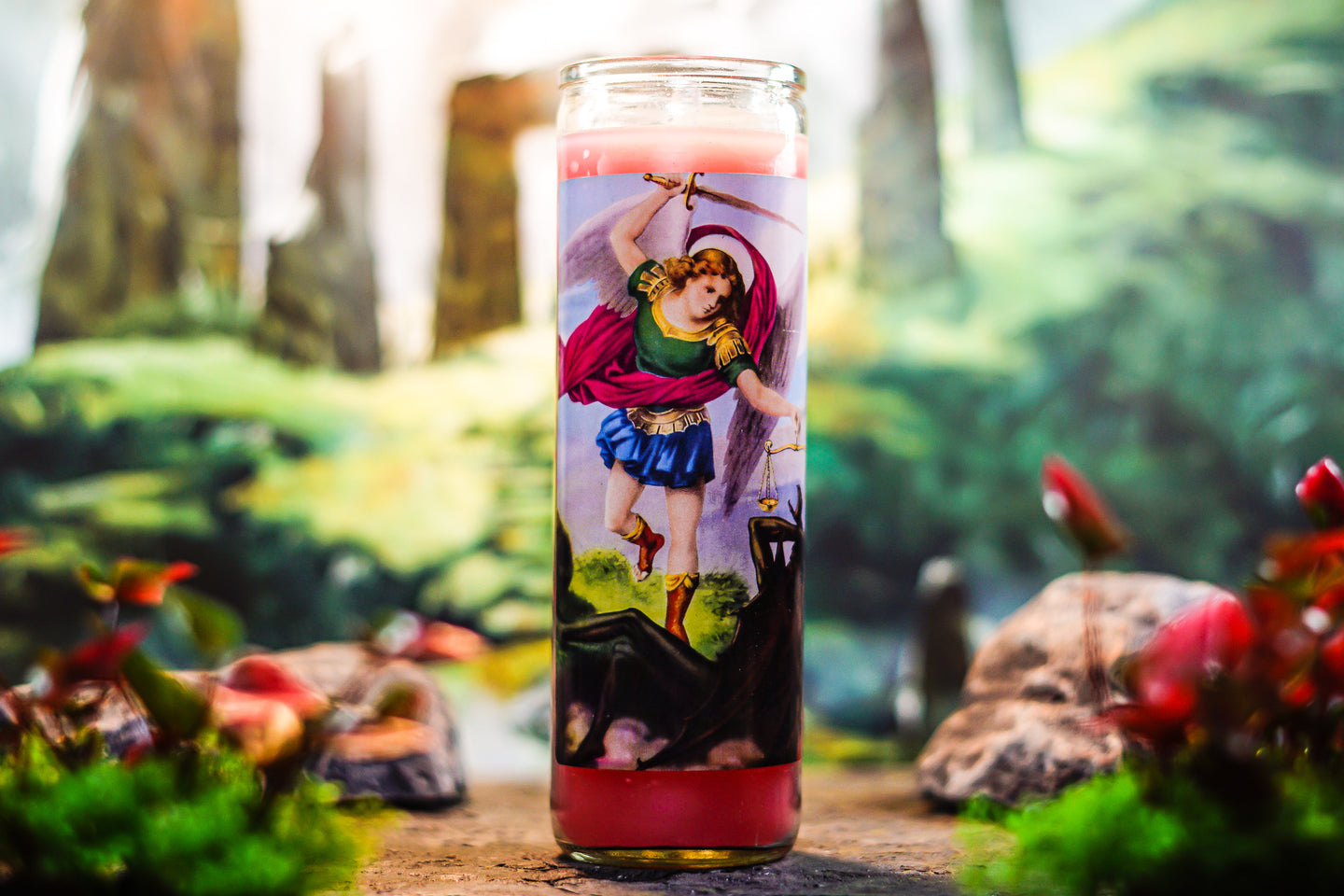 Crusader Candle - Archangel Saint Michael (Pink Version)