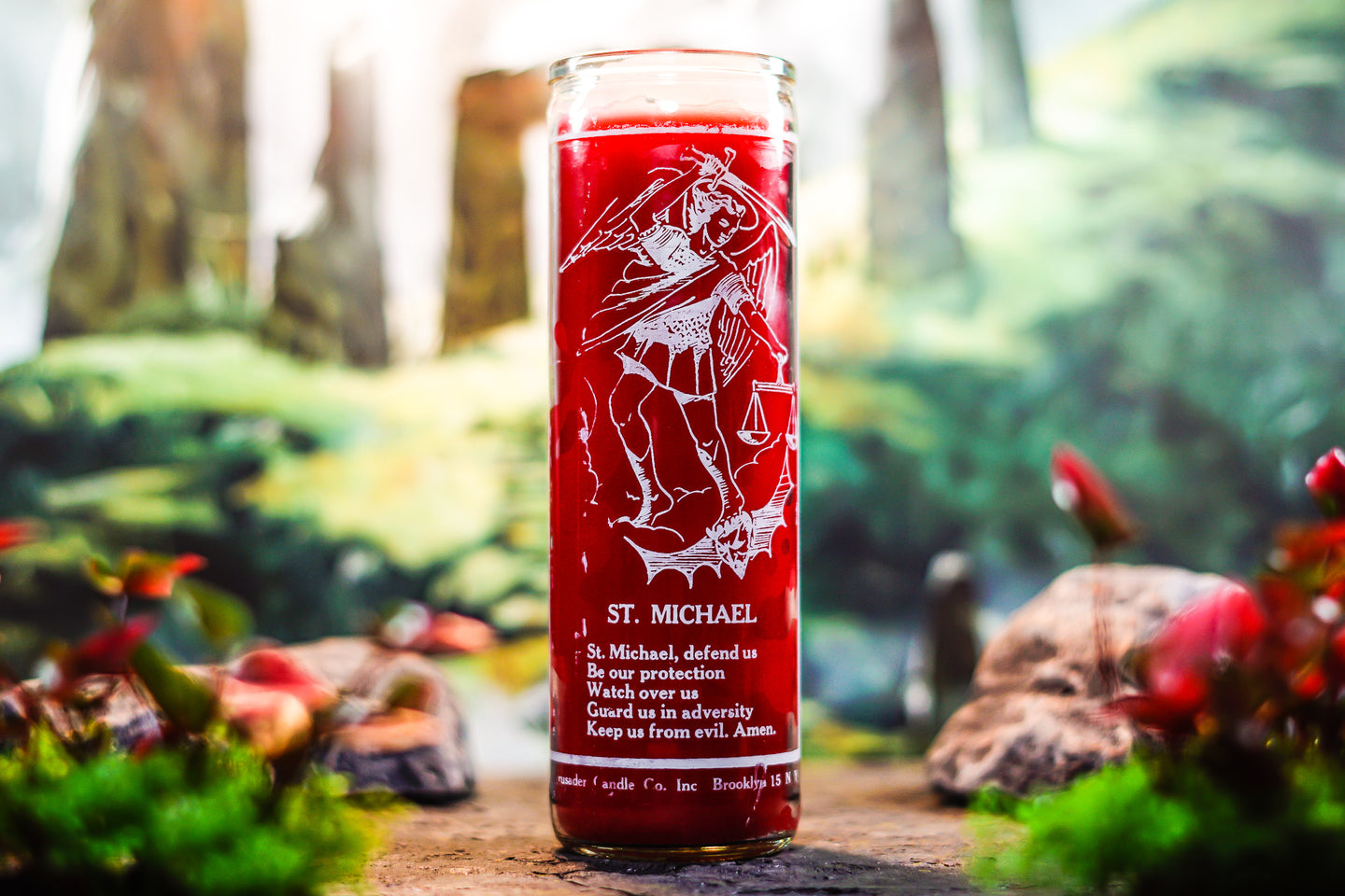 Crusader Candle - Archangel Saint Michael (Red Version)