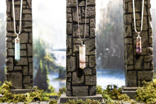 Load image into Gallery viewer, Pink Banded Onyx Pointed Pendant with Sterling Silver Chain
