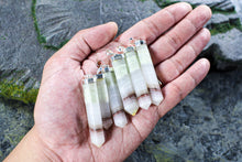 Load image into Gallery viewer, Pink Banded Onyx Pointed Pendant with Sterling Silver Chain
