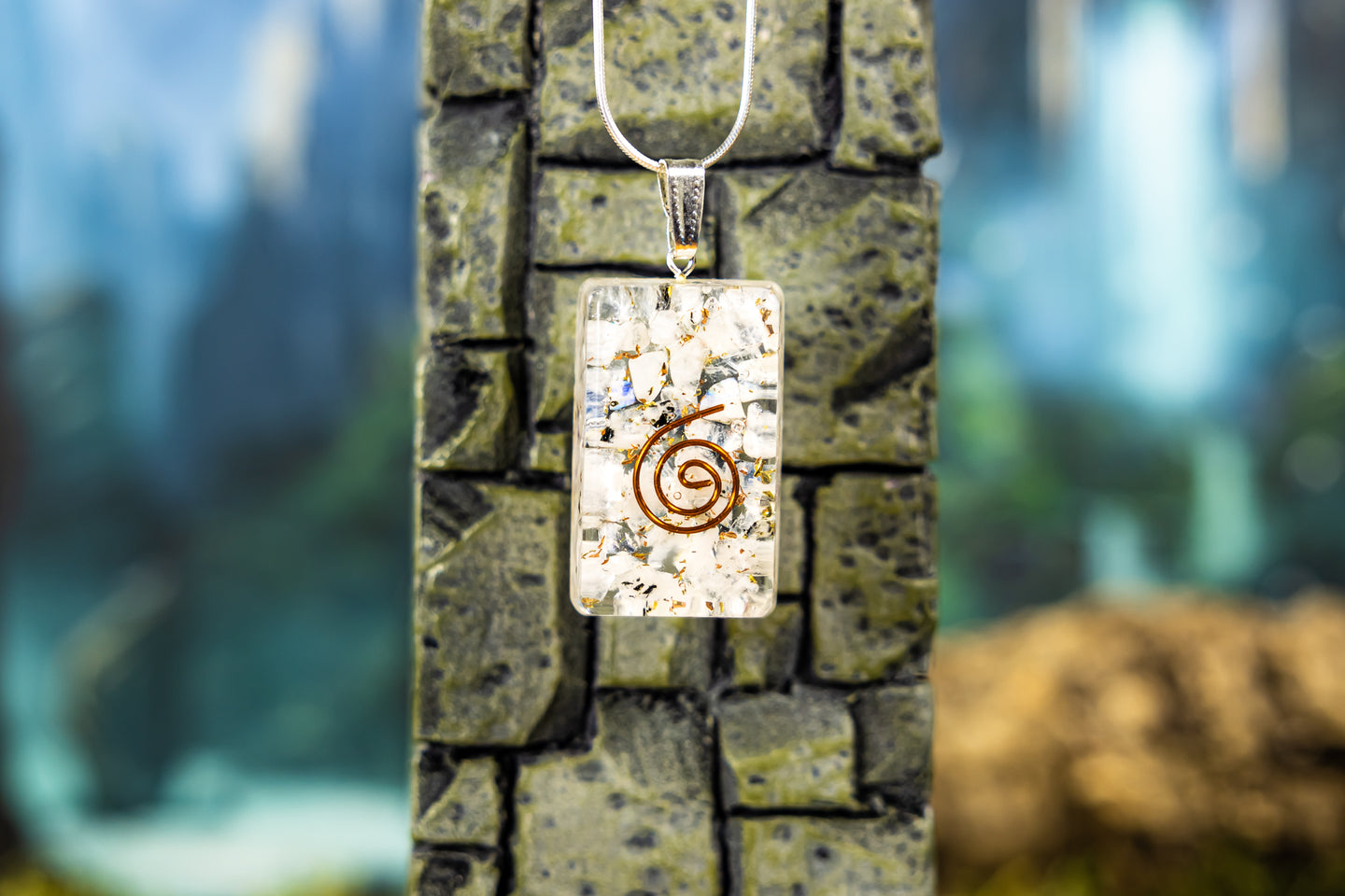Smoky Quartz Orgone Pendant with Sterling Silver Chain