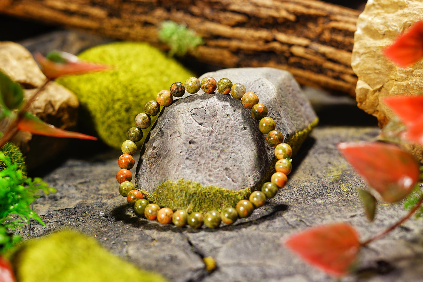 Unakite Bracelet (6mm or 8mm)